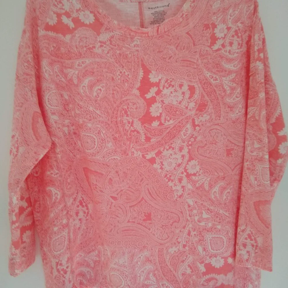 Westbound coral/pink/white print size M - Picture 1 of 7
